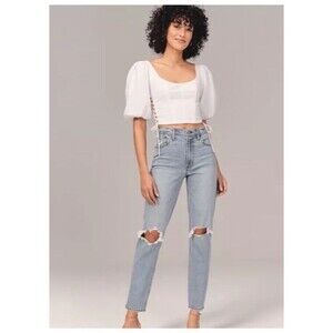 abercrombie fitch Women Ankle Jeans 28 6 R / 27 The Mom High Rise Distressed